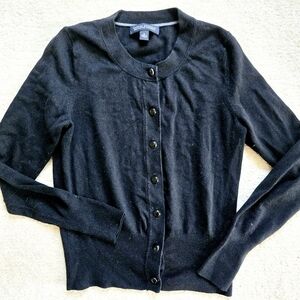 Banana Republic Elegant Black Silk Cotton Cashmere Cardigan